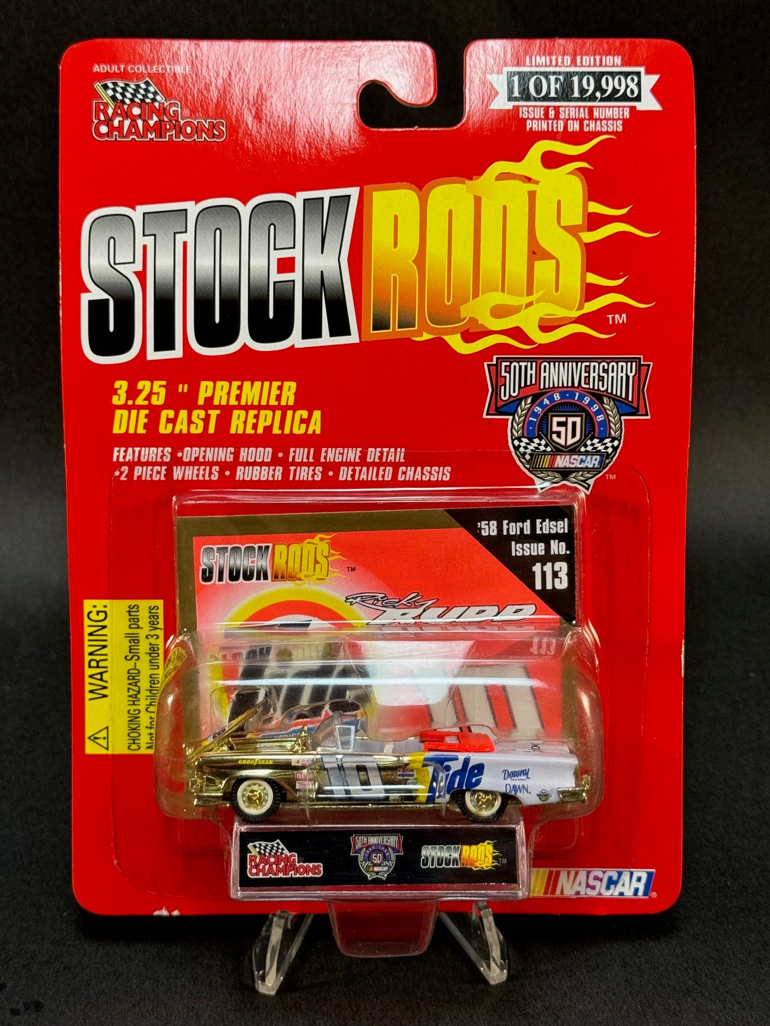 1998 Racing Champions NASCAR Stock Rods #113 '58 Ford Edsel, Gold ...