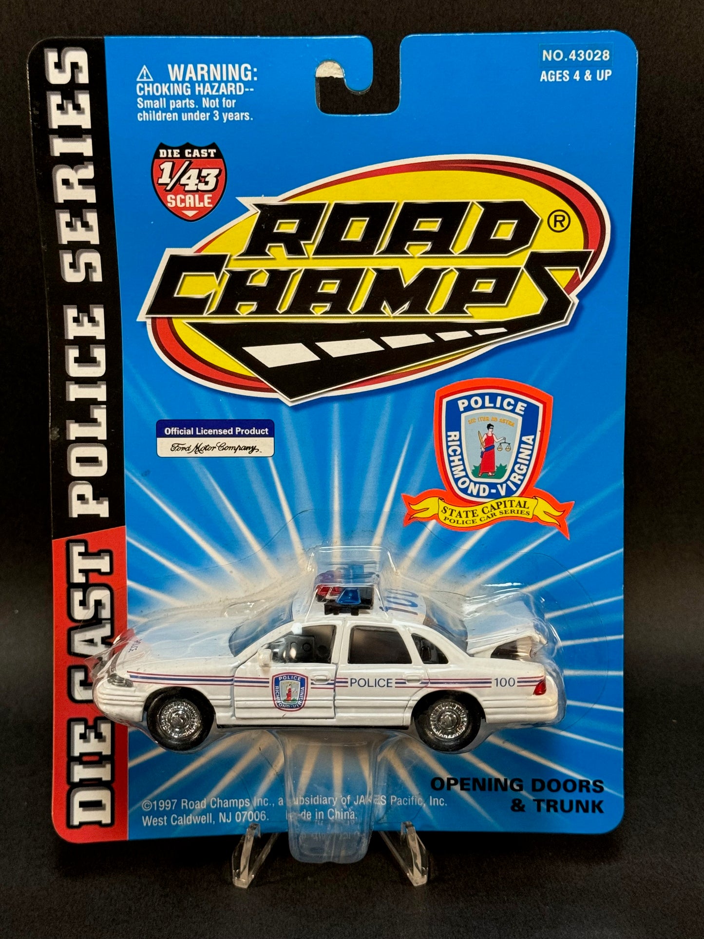 1997 Road Champs State Capital Police Car Series Richmond Virginia, White