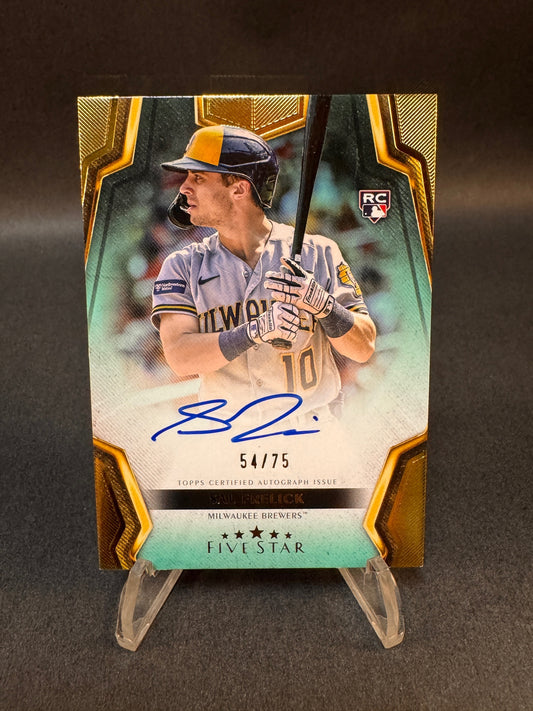 2024 Topps Five Star FSA-SF Aqua /75 Sal Frelick Rookie RC Autograph Brewers